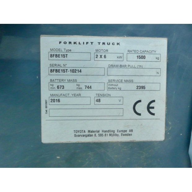 2016 Toyota 8FBE15T-45693410