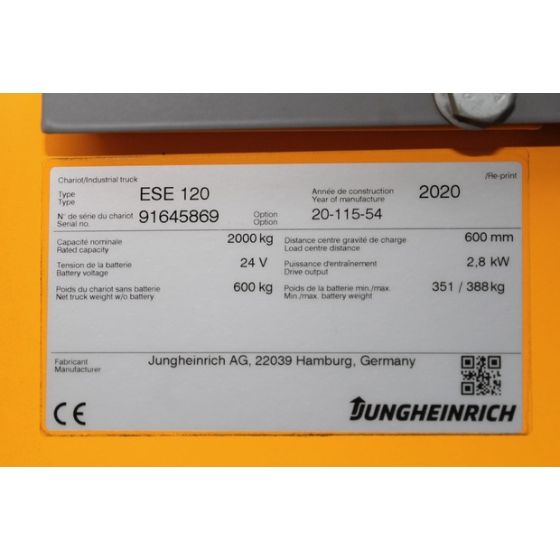 2020 Jungheinrich ESE 120-45693422
