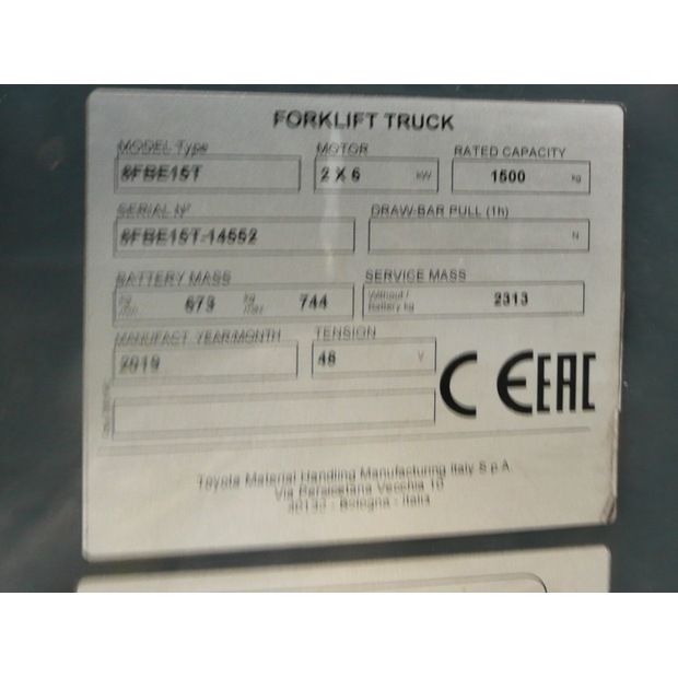 2019 تويوتا 8FBE15T-45693438