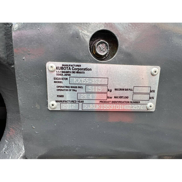 2012 KUBOTA KX155-3SZ-45711974