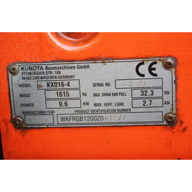 2017 KUBOTA KX016-4-45718053