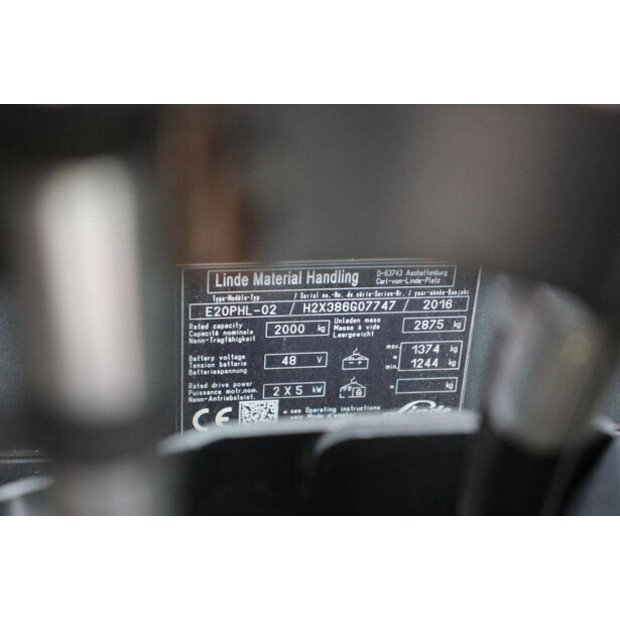 2016 Linde E20PHL-02-45720643