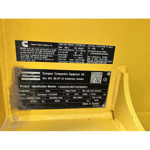 2015 DYNAPAC CC2200-45758119