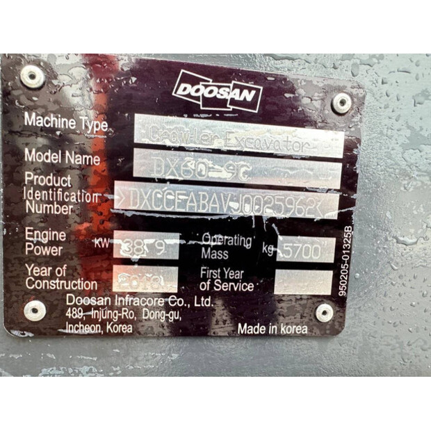 2018 Doosan DX60-9C-45780912