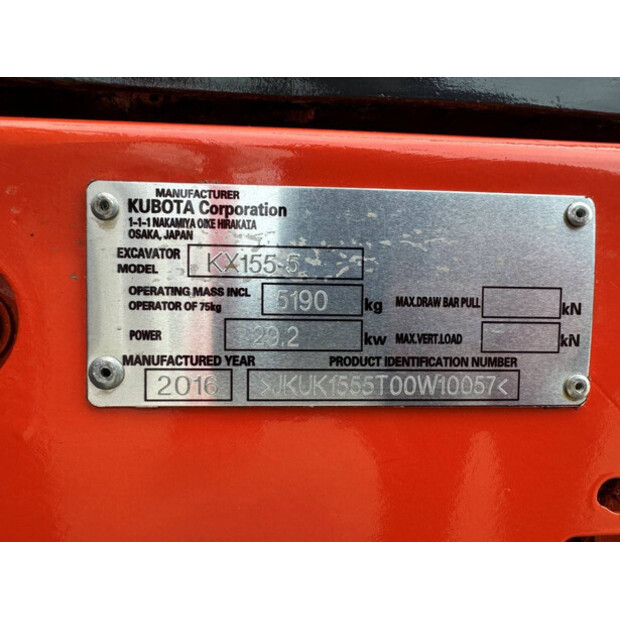 2016 KUBOTA KX155-5-45781275