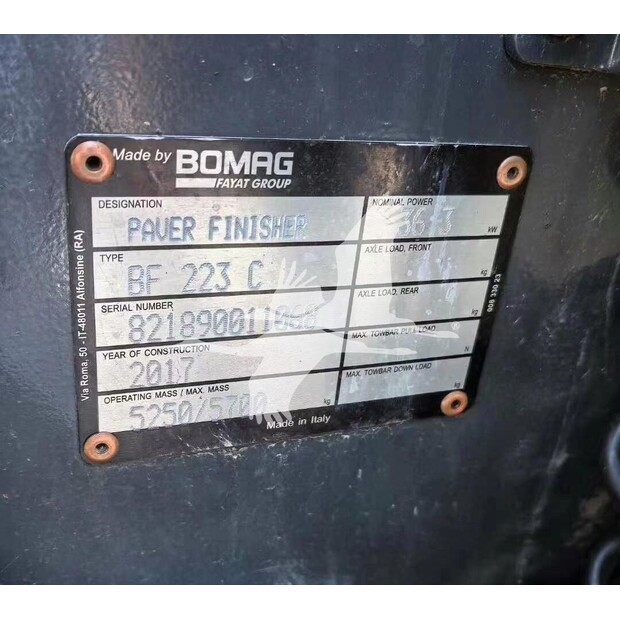 2017 BOMAG BF223C-45792879