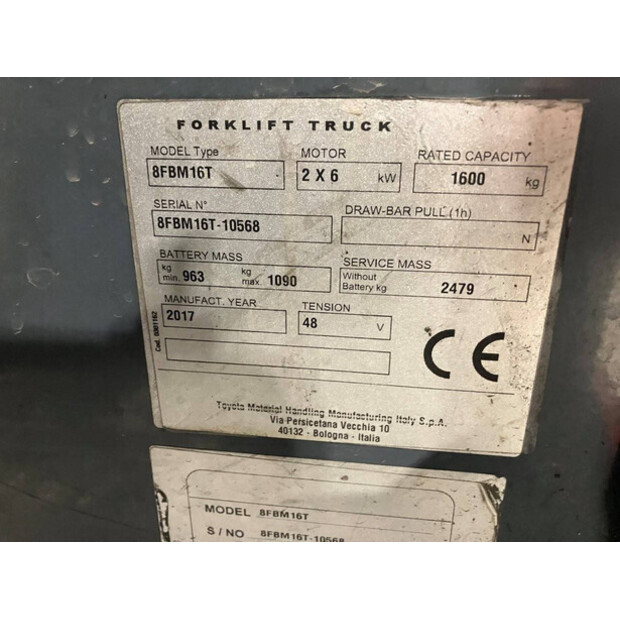 2017 Toyota 8FBM16T-45862648