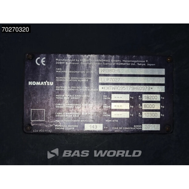 2011 Komatsu WA380-6-45887822