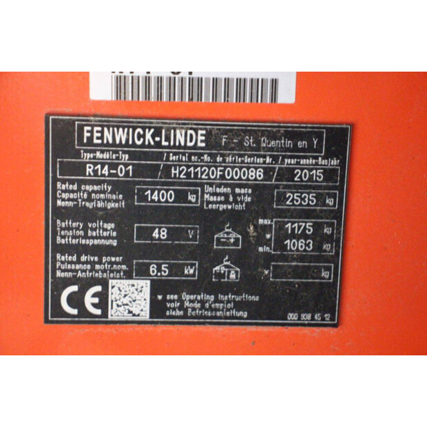 2015 Fenwick-Linde R14-01-45909381
