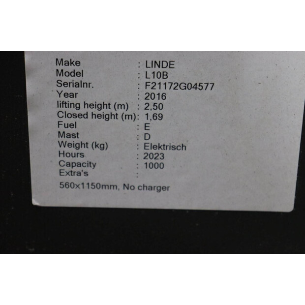 2016 Fenwick-Linde L10B-45909515