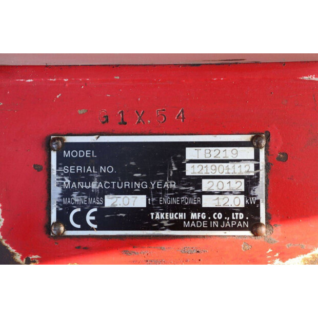 2012 TAKEUCHI TB219-45911331