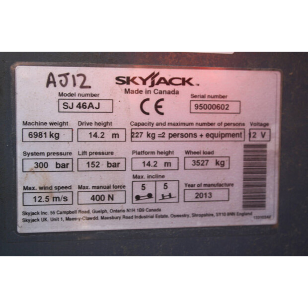 2013 SkyJack SJ46AJ-45911430