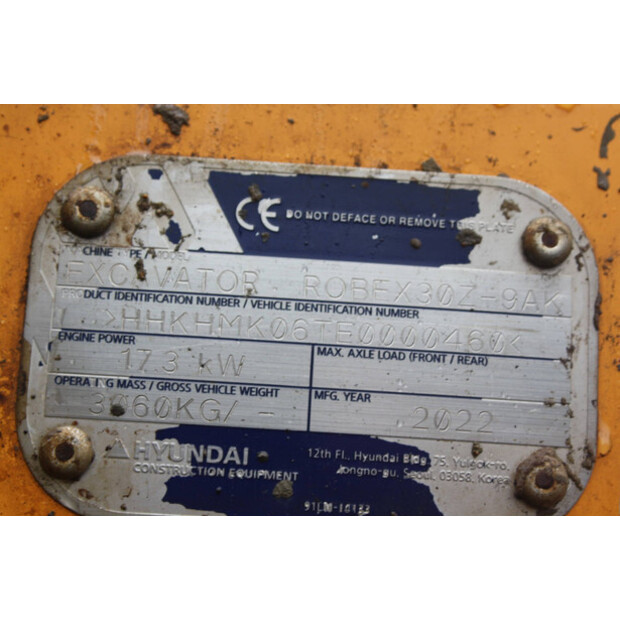 2022 هيونداي Robex 30Z-9AK-45928722