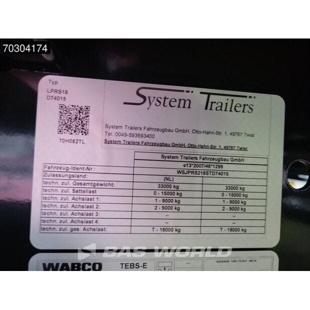 2025 SYSTEM TRAILERS LPRS18-45991549