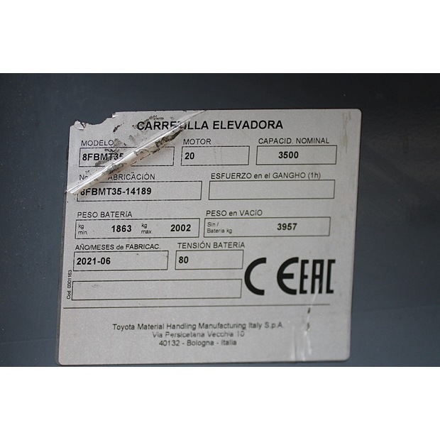 2021 تويوتا 8FBMT35-46008113