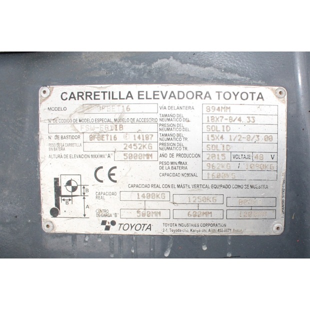 2015 Toyota 8FBET16-46008163