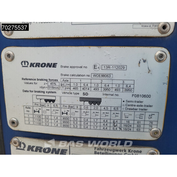 2018 Krone Thermo King SLXi 300-46010428