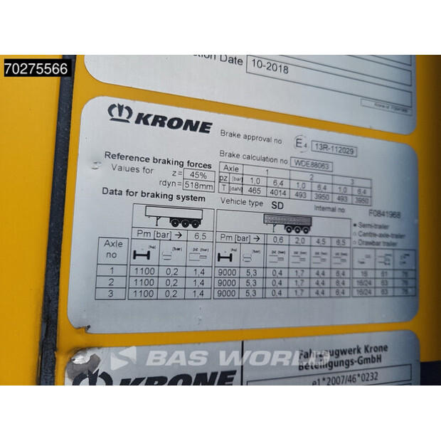 2018 Krone Thermo King SLXi 300-46010621