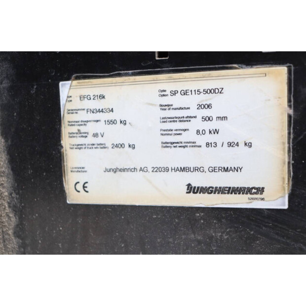 2006 Jungheinrich EFG 216K-46017325