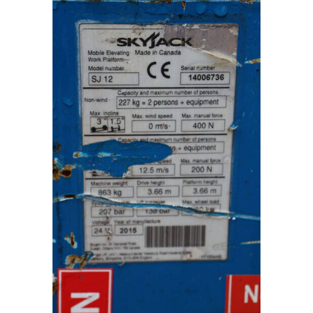 2015 SkyJack SJ12-46019433