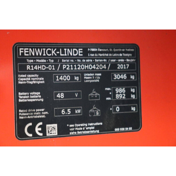 2017 Fenwick-Linde R14HD-01-46022389
