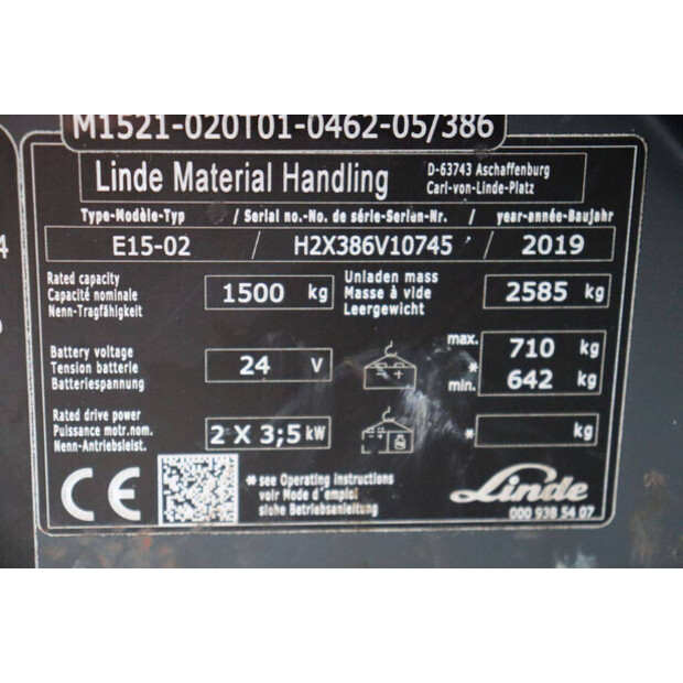 2019 Linde E15-02-46022953