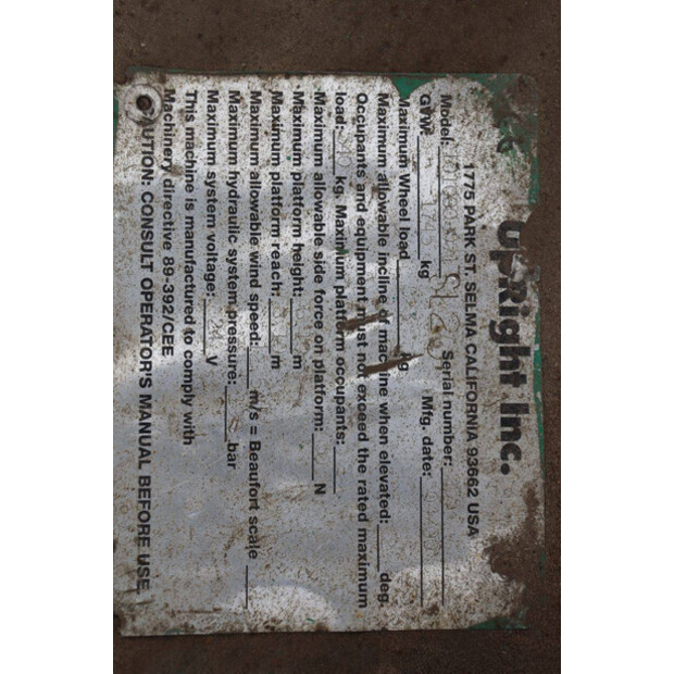 2000 UPRIGHT SL20-46023119