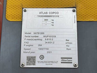 Image de COMPRESSEURS MÉCANIQUES 2021 Atlas-Copco XATS 1200 CUD