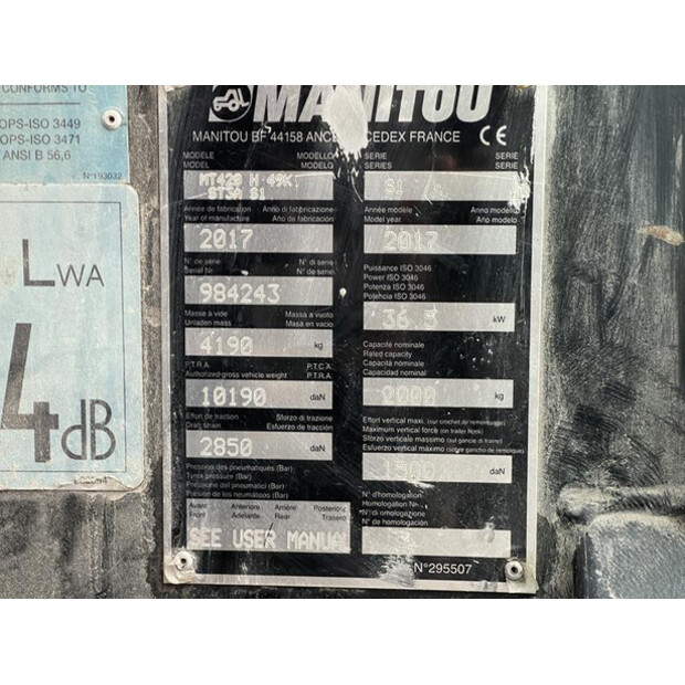 2017 Manitou MT420H-46046324