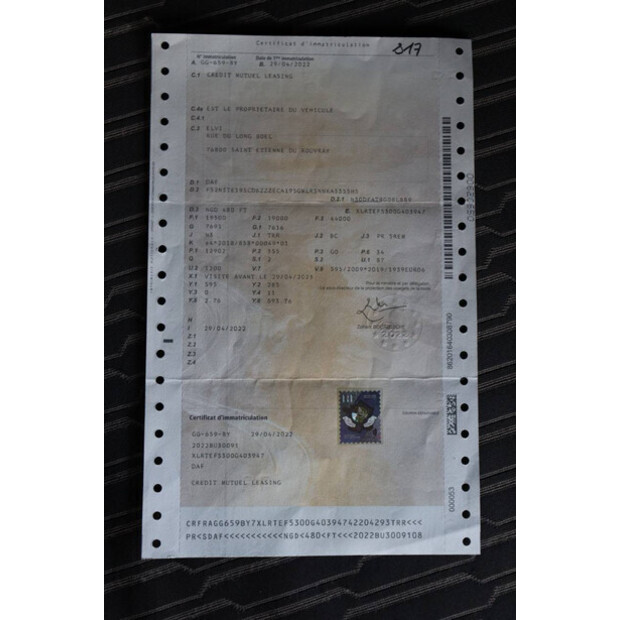 2022 DAF XF 480-46087427