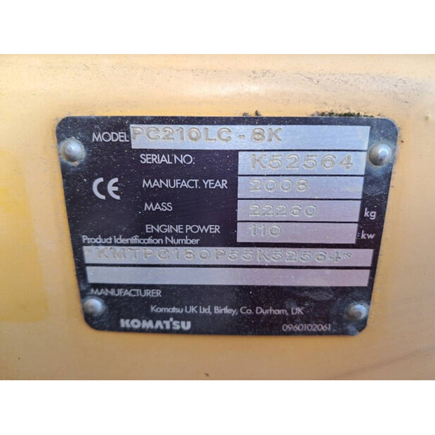 2008 Komatsu PC210LC-8K-46094413