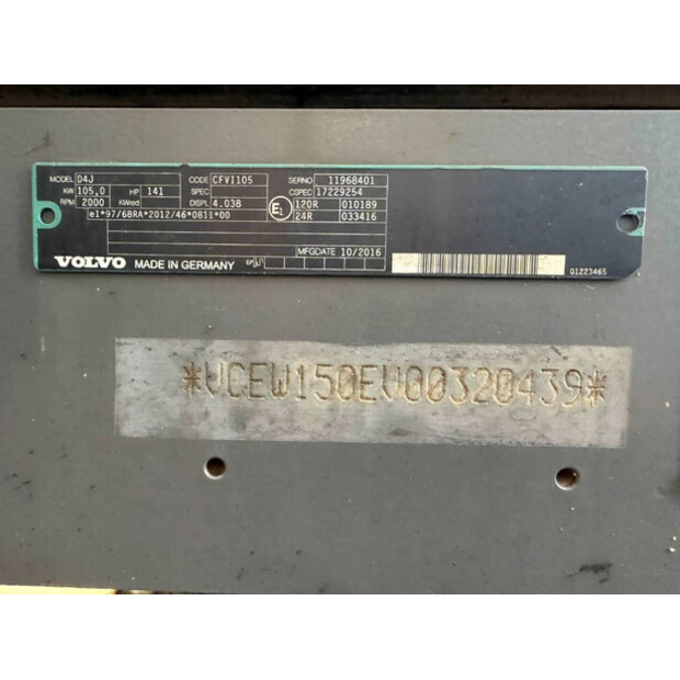 2016 Volvo EWR150E-46112098