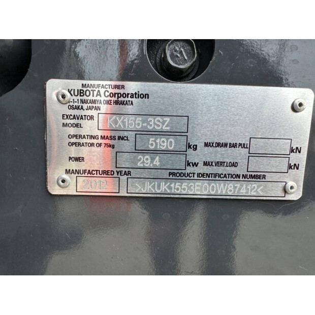 2012 كوبوتا KX155-3SZ-46129898