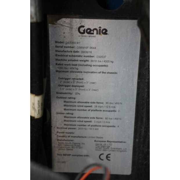 2016 Genie GS3369 RT-46211609