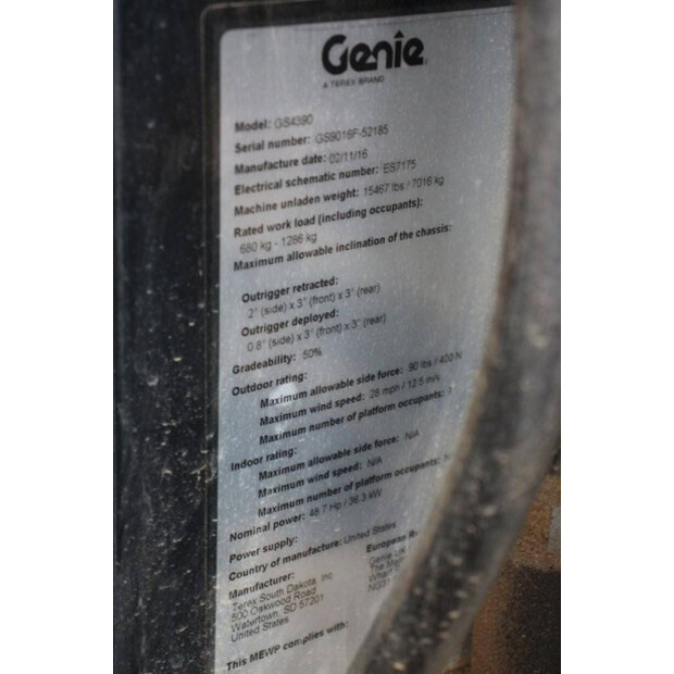 2016 Genie GS-4390-46211904