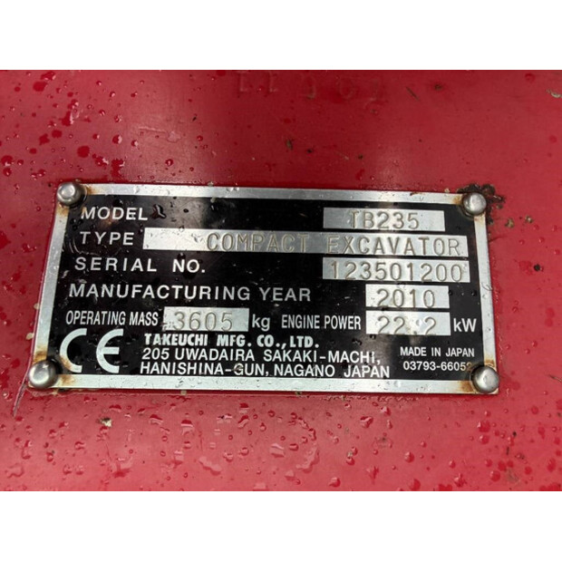 2010 TAKEUCHI TB235-46248374