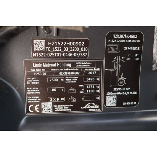 2017 Linde E25R-01-46269019