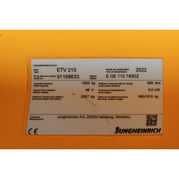 2022 Jungheinrich ETV 210 740 DZ-46280155