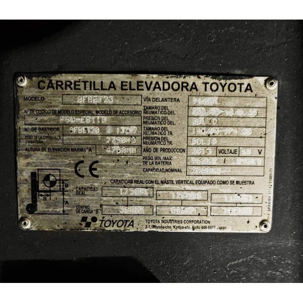 2015 Toyota 8FBET20-46303461