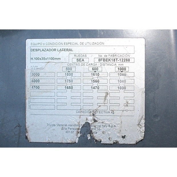 2019 Toyota 8FBEK18T-46303590