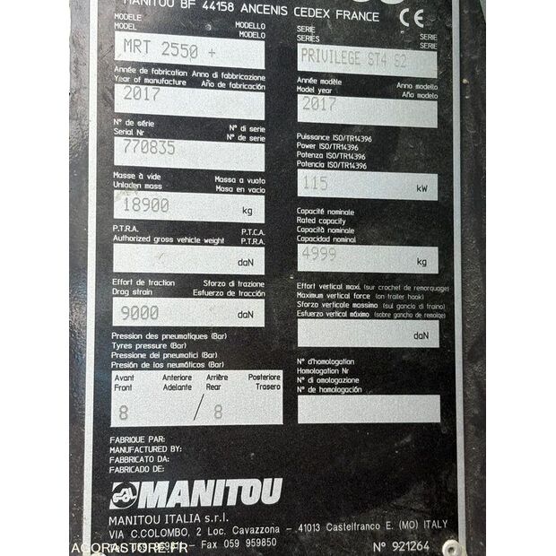 2017 Manitou MRT 2550+-46311910
