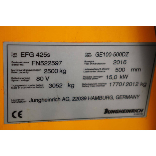 2016 Jungheinrich EFG 425S-46320716