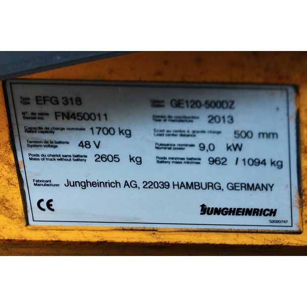 2013 Jungheinrich EFG 318k 500 DZ-46370917