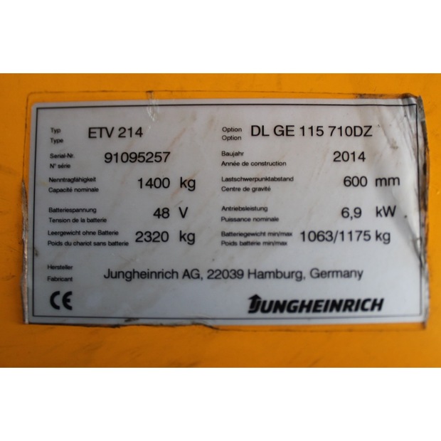2014 Jungheinrich ETV 214 710 DZ-46370944