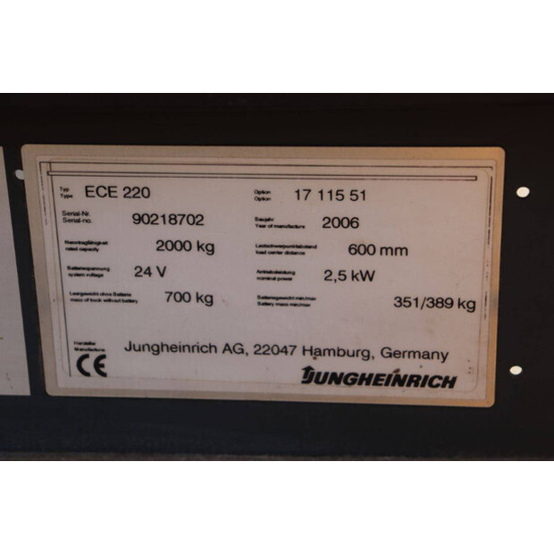 2006 Jungheinrich ECE 220-46409746