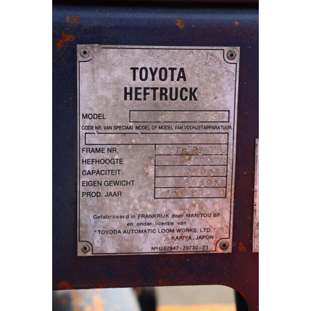 1989 Toyota 42 5F GF 20-46409778