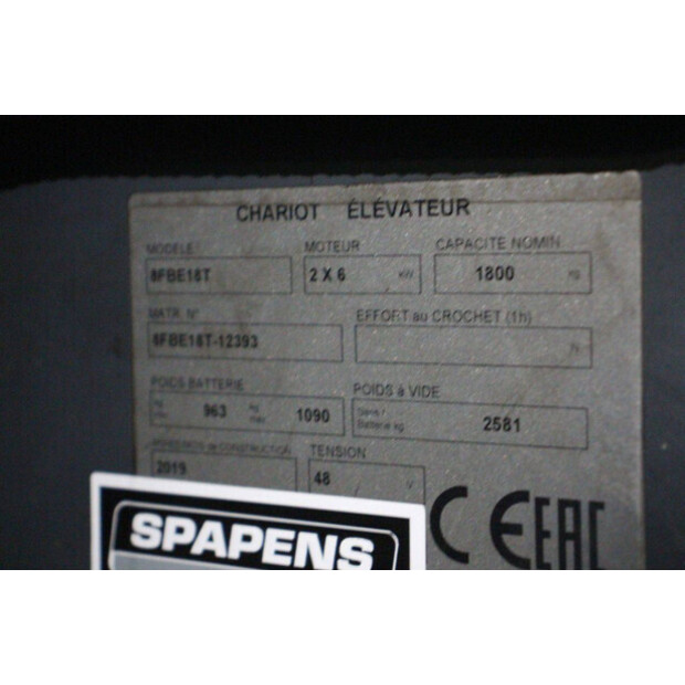 2019 Toyota 8FBE18T-46410633