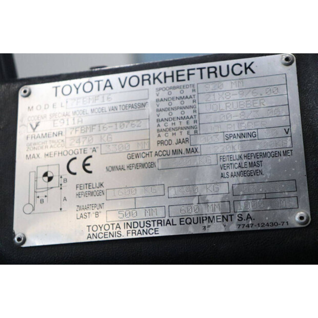 2003 Toyota 7FBMF16-46412051