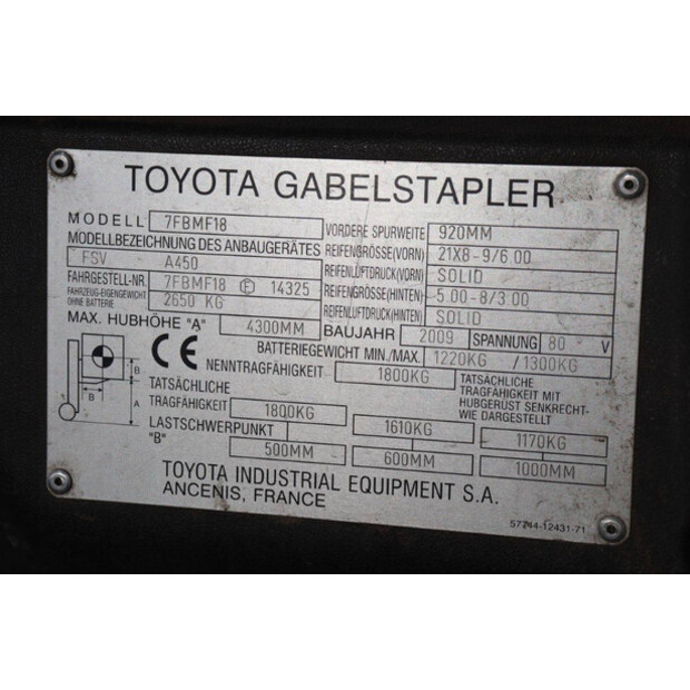2009 Toyota 7FBMF18-46414076
