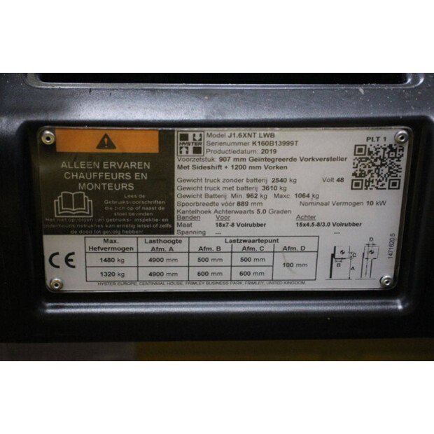 2019 Hyster J1.6XNT-46414633